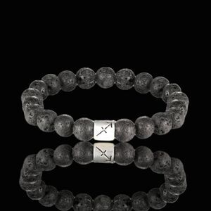7.25inch Black Lava Sagittarius Bracelet